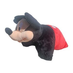 Disney Parks‎ Mickey Mouse Pillow Pet 18" Folding Plush Big  Stuffed Animal